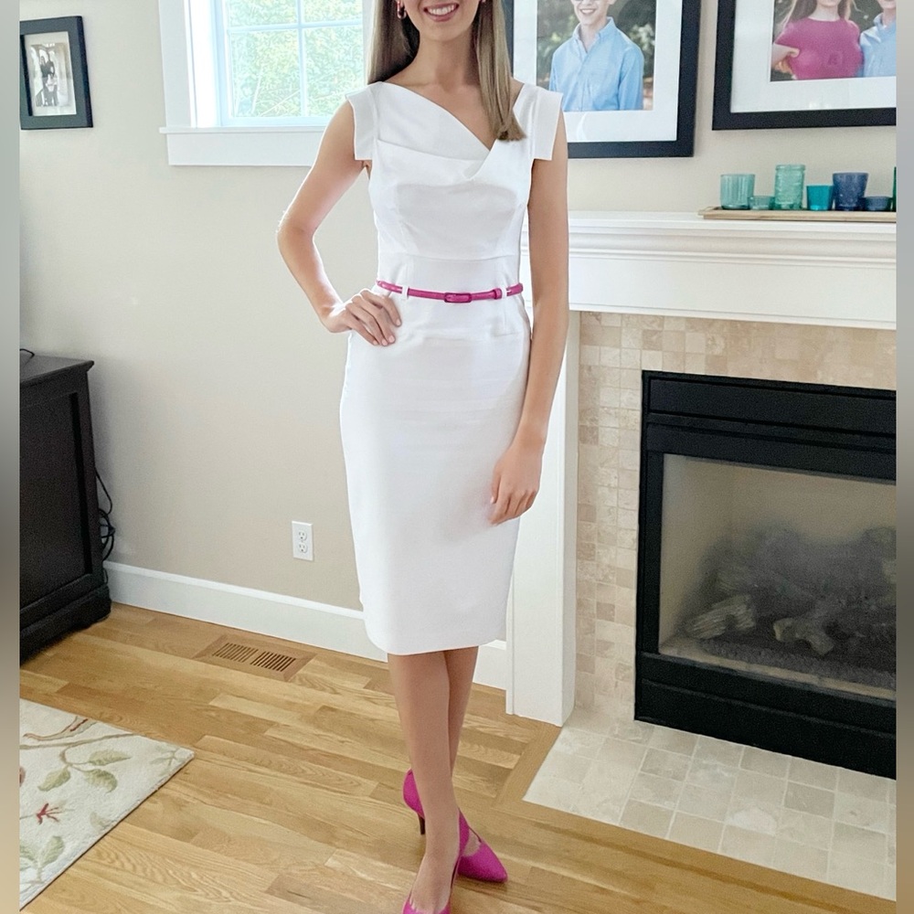 Black Halo Jacki O Sheath Dress White 2 4 6